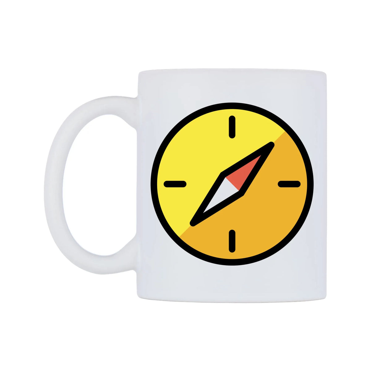 Compass Emoji Mug — mug, right side, on a white background