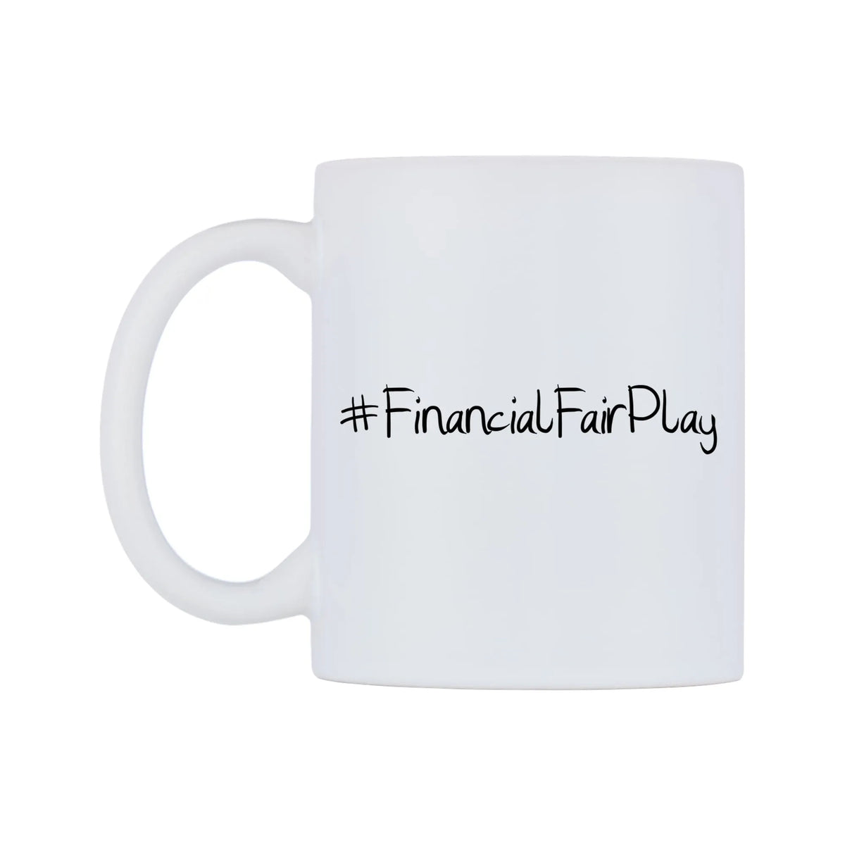 FinancialFairPlay Mug — mug, right side, on a white background