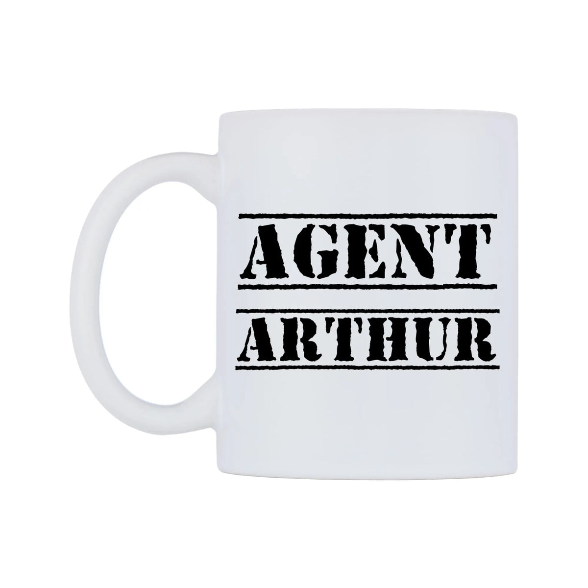 Agent Arthur Mug — mug, right side, on a white background