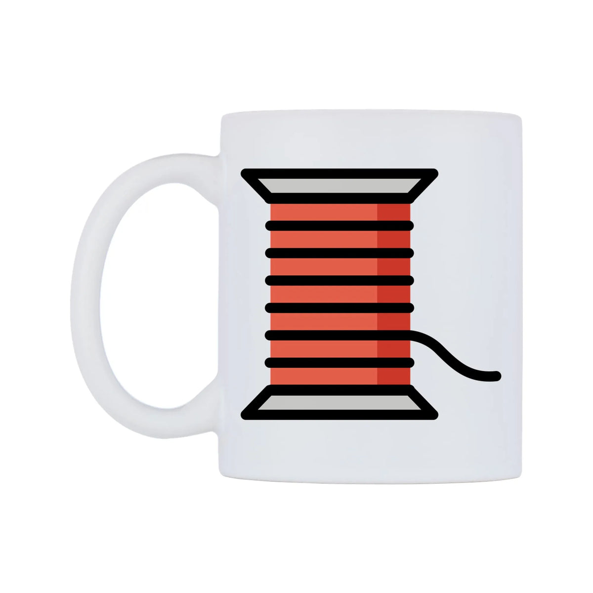 Thread Emoji Mug — mug, right side, on a white background