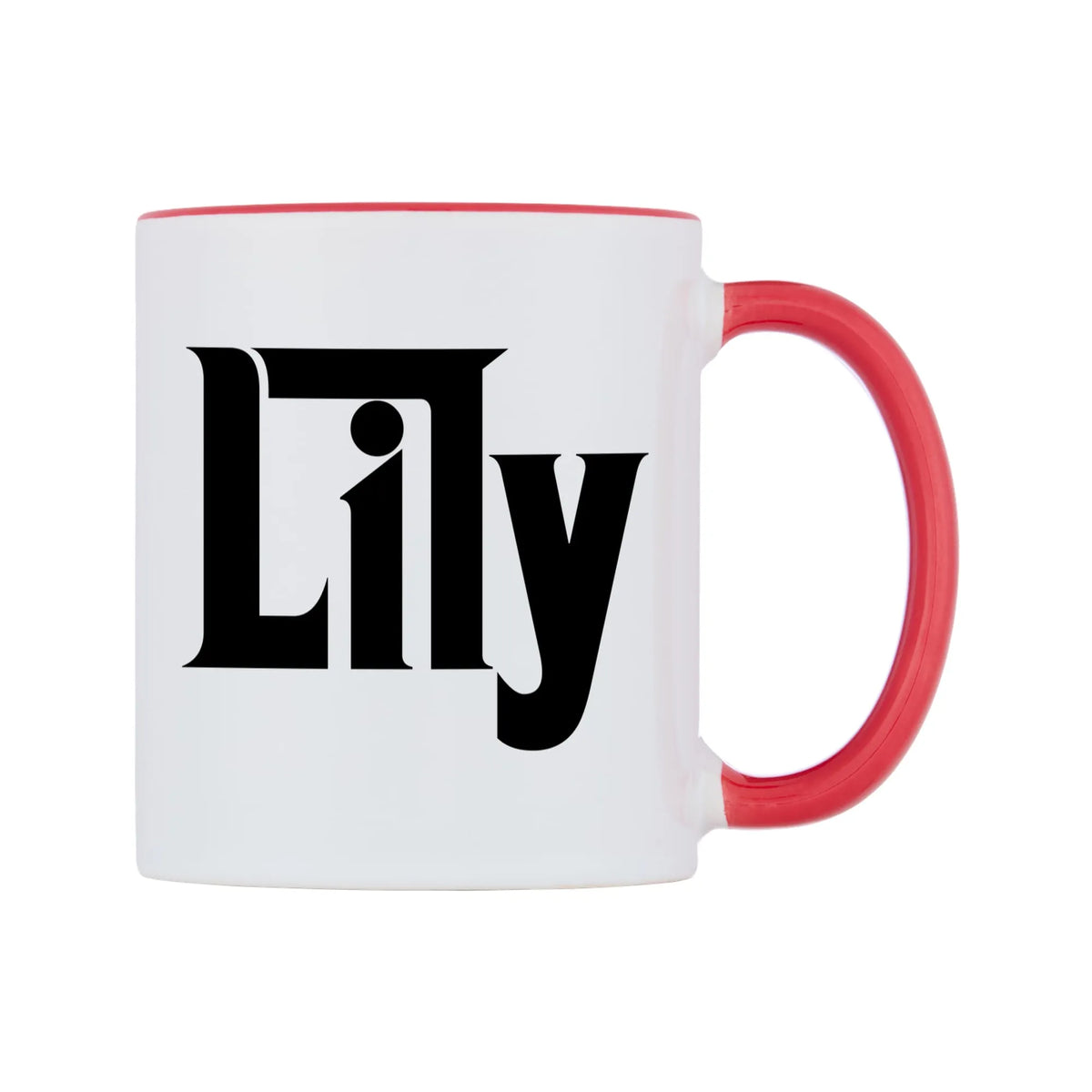Lily - Godfather Themed Mug — white 11oz gloss mug with a red inside and handle, left side, on a white background