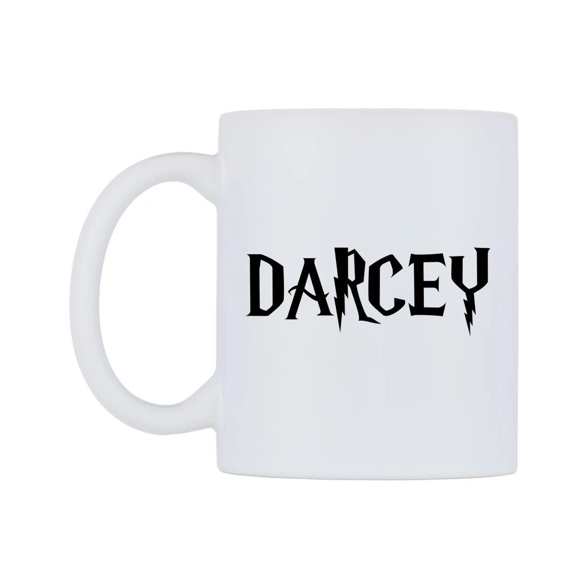 Darcey - Wizard Themed Mug — mug, right side, on a white background