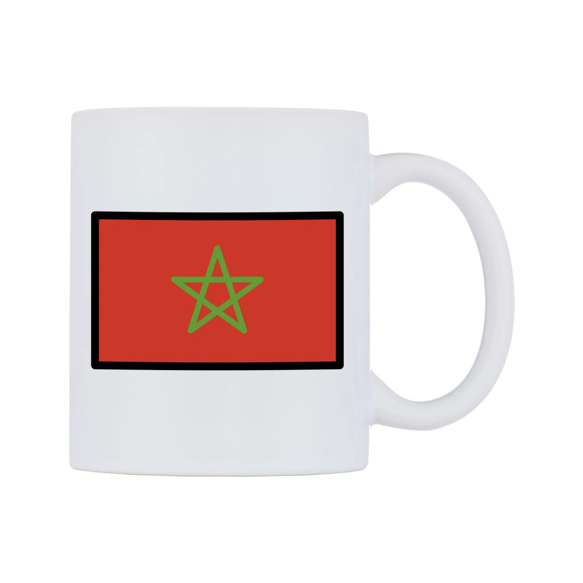Morocco Flag Emoji Mug — mug, left side, on a white background