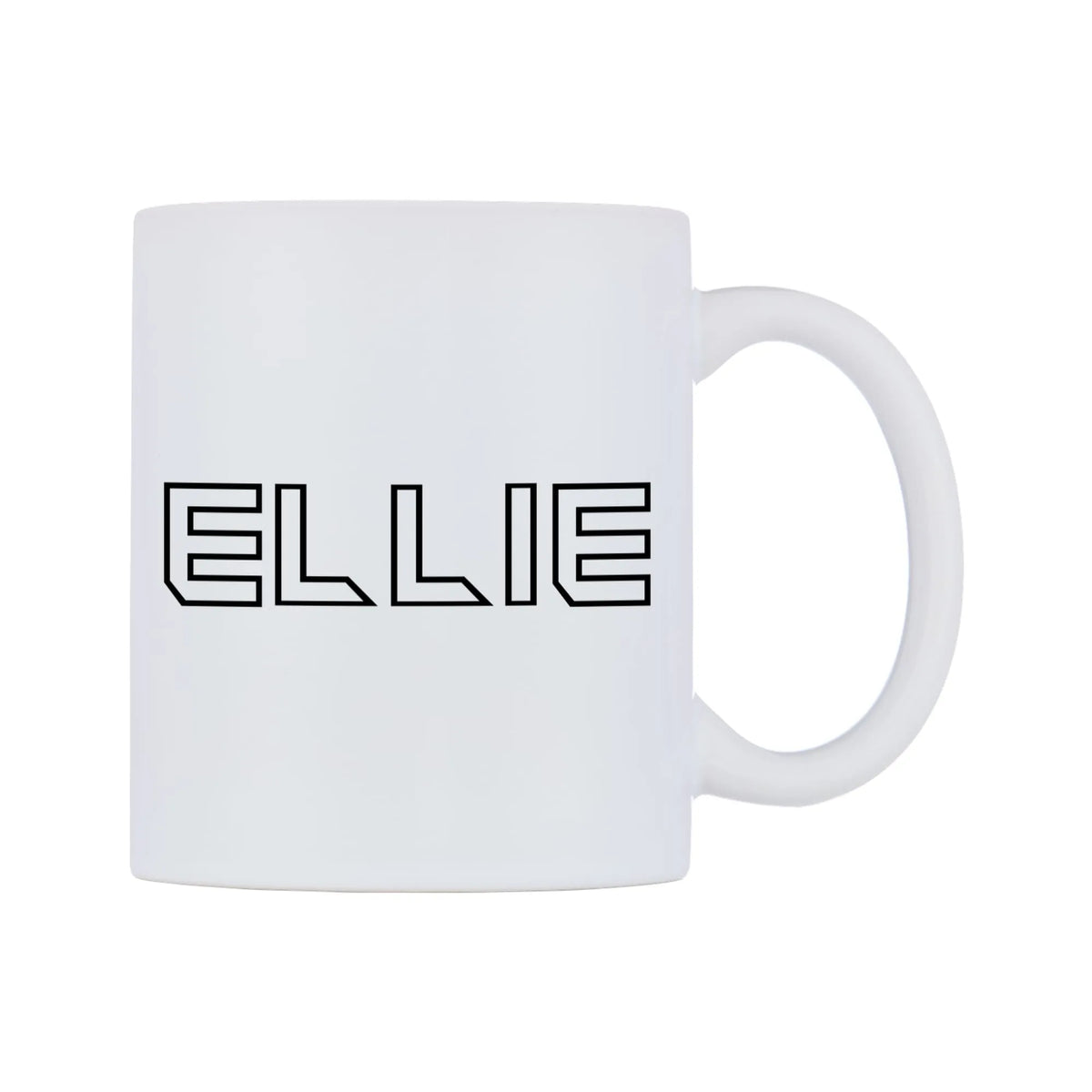 Ellie - Iron Maiden Themed Mug — white 11oz gloss mug, left side, on a white background