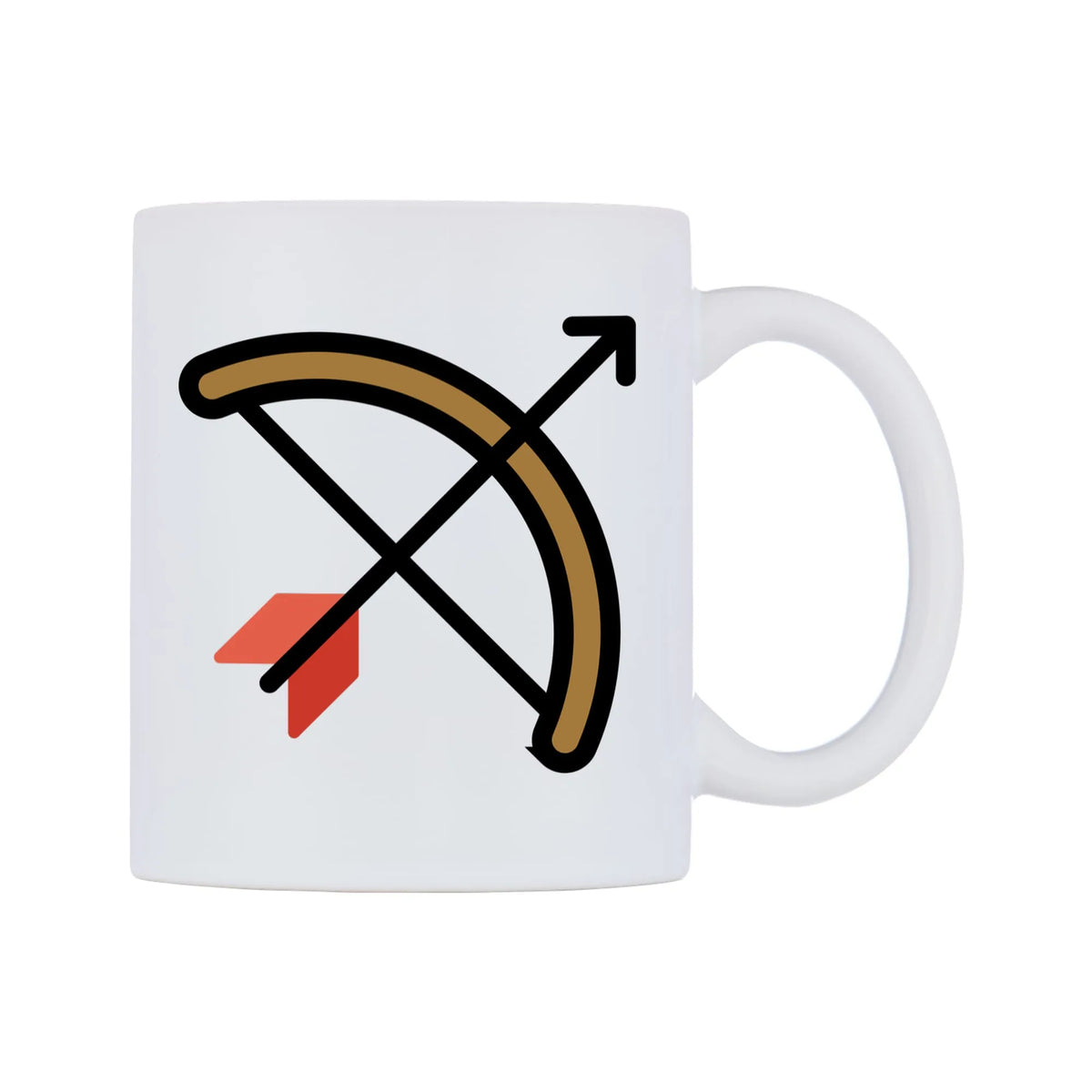 Bow And Arrow Emoji Mug — mug, left side, on a white background