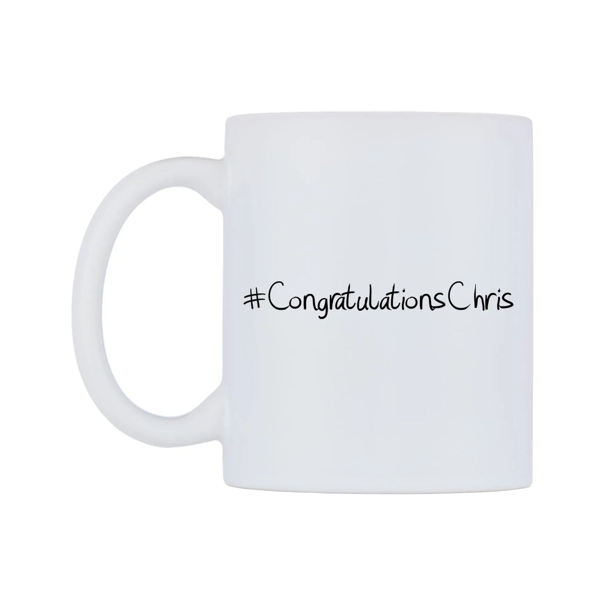 CongratulationsChris Mug — mug, right side, on a white background