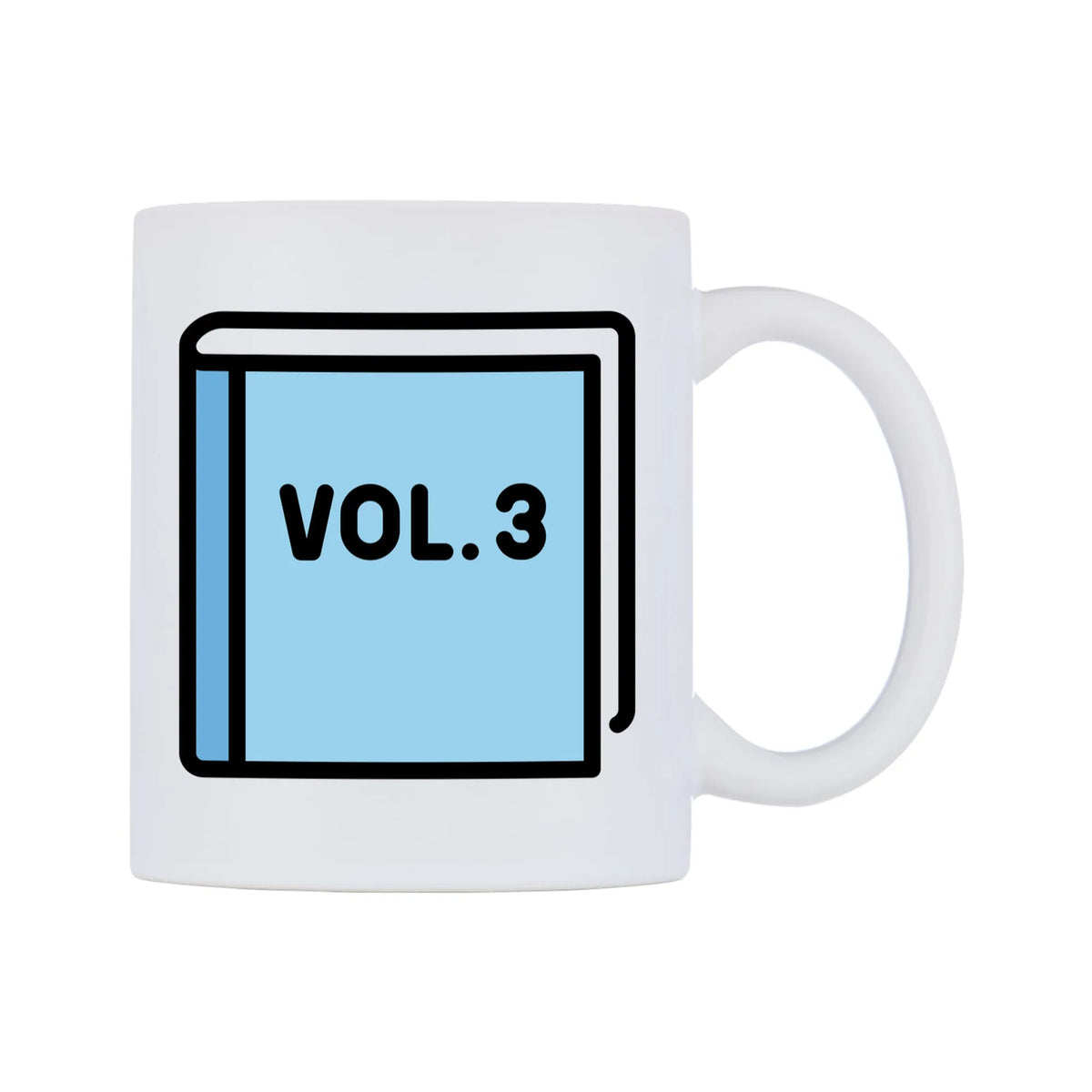Blue Book Emoji Mug — mug, left side, on a white background