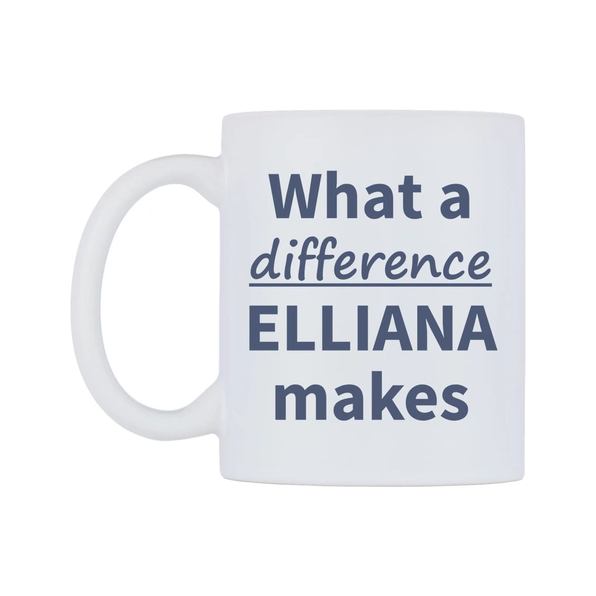 What a difference ELLIANA makes Mug — mug, right side, on a white background
