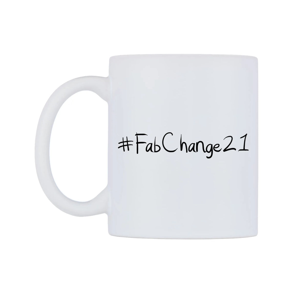 FabChange21 Mug — mug, right side, on a white background