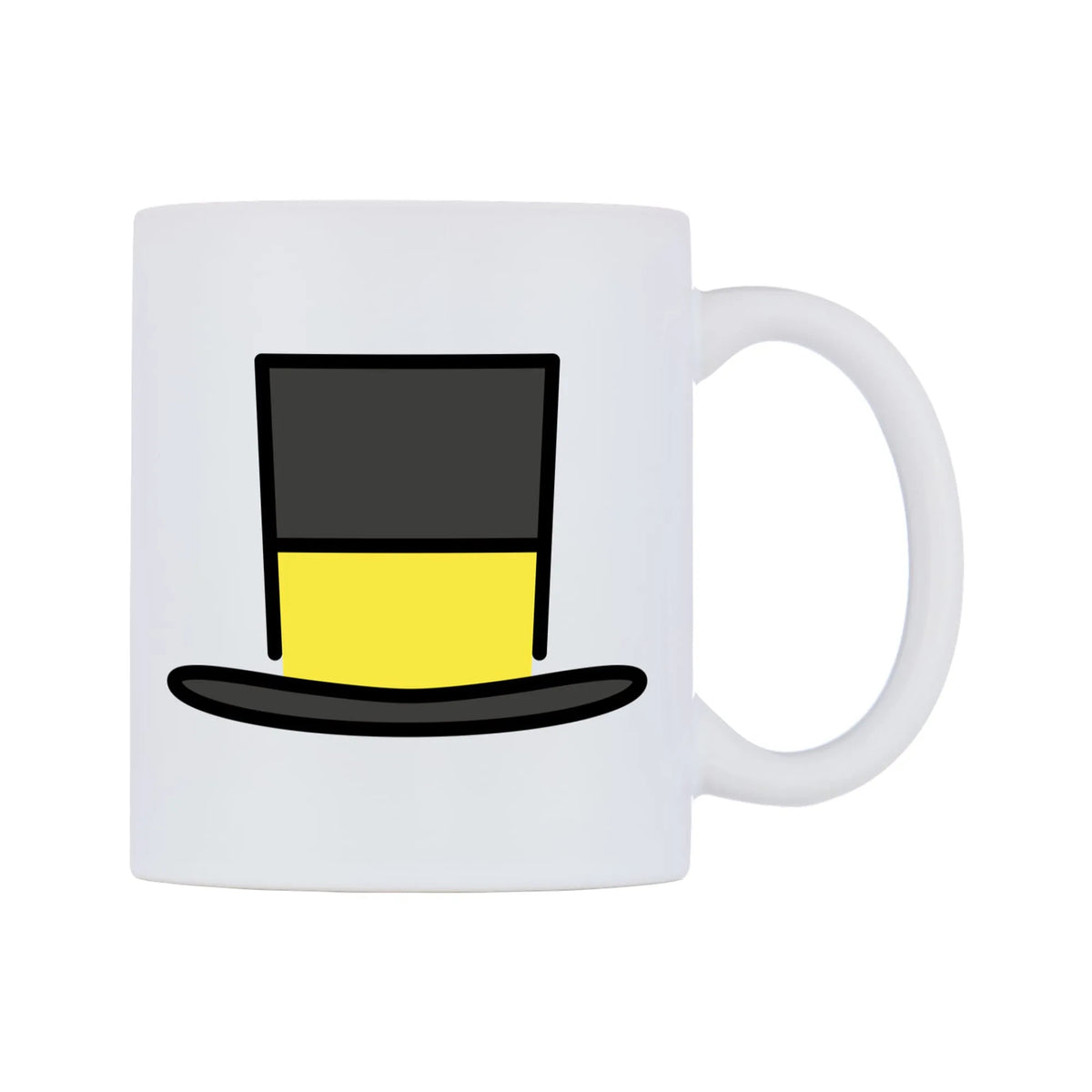 Top Hat Emoji Mug — mug, left side, on a white background