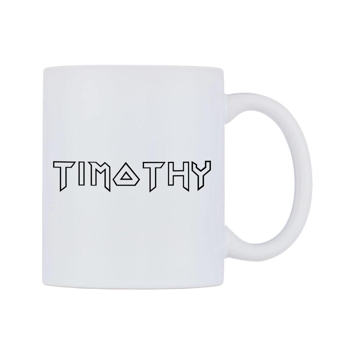 Timothy - Iron Maiden Themed Mug — white 11oz gloss mug, left side, on a white background