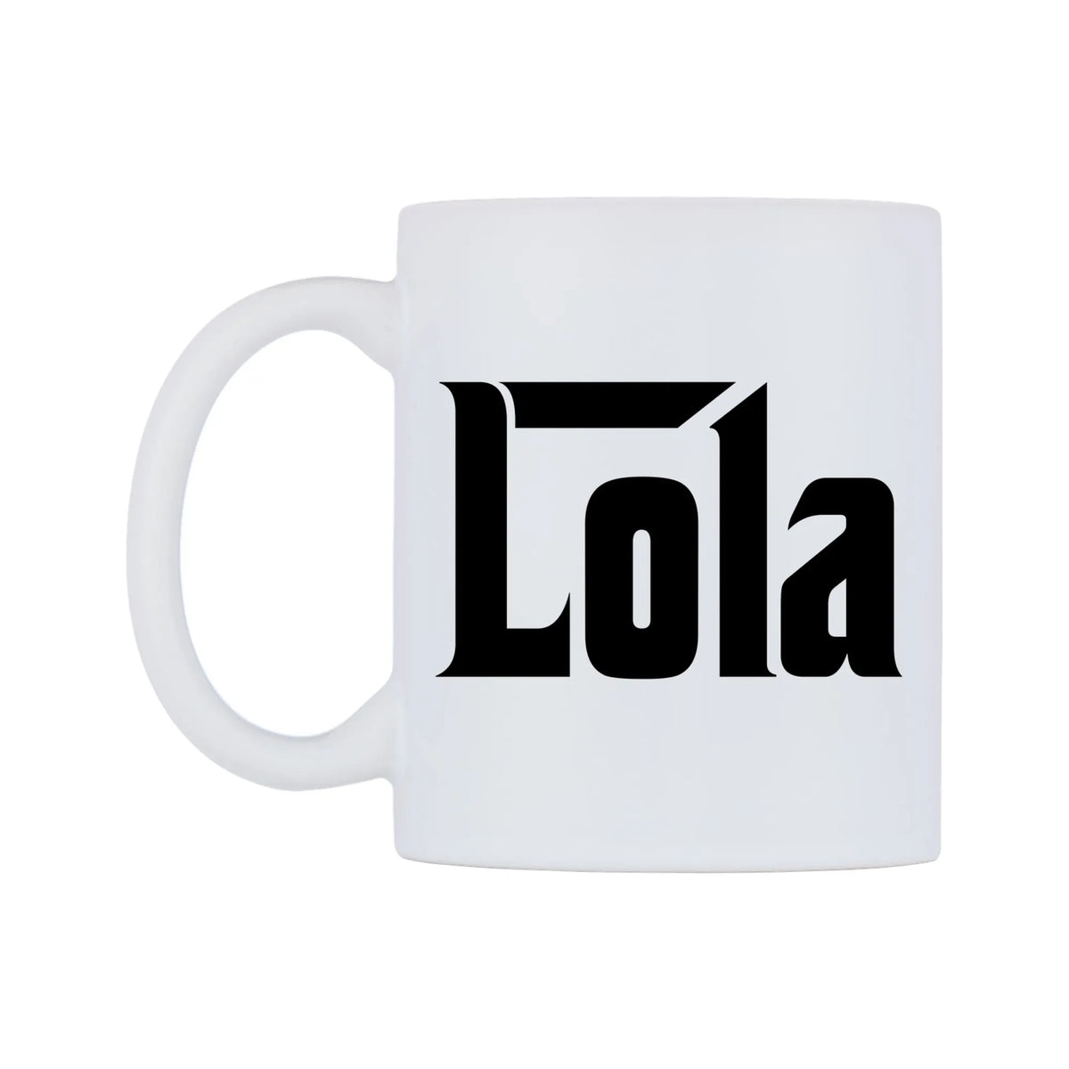 Lola - Godfather Themed Mug — white 11oz gloss mug, right side, on a white background