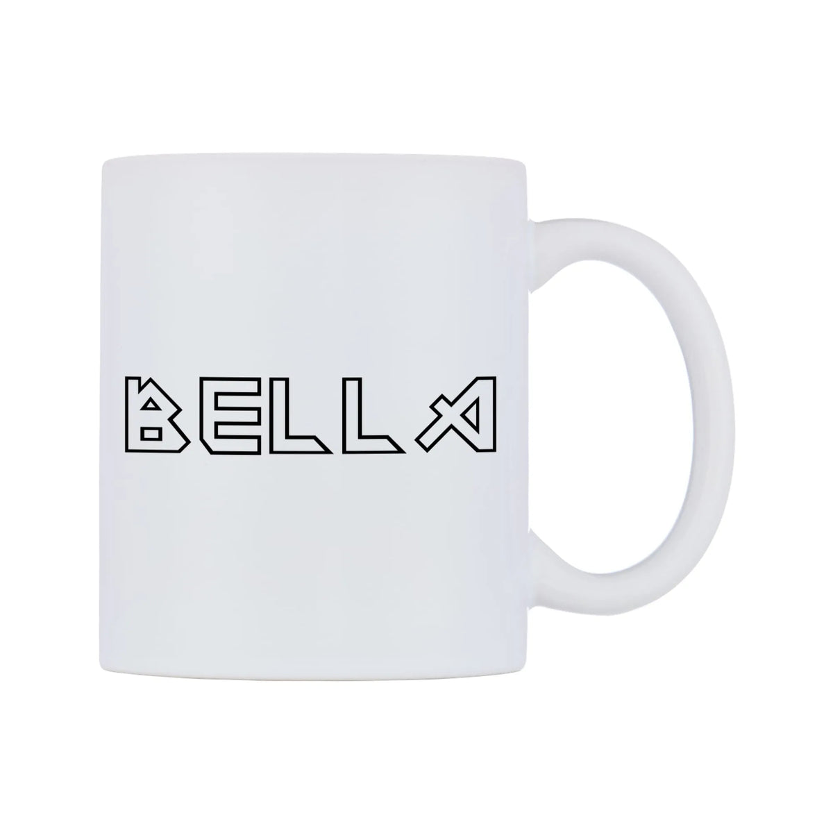 Bella - Iron Maiden Themed Mug — white 11oz gloss mug, left side, on a white background