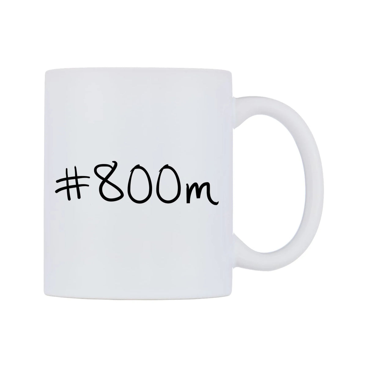 number 800m Mug — mug, left side, on a white background