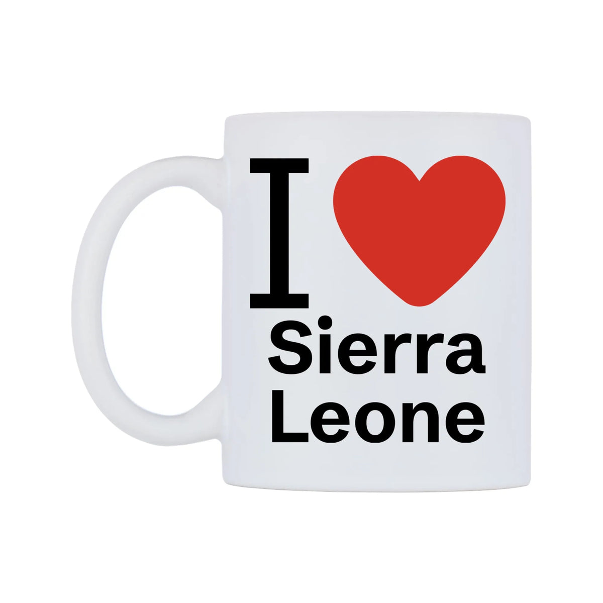 I Love Sierra Leone Mug — mug, right side, on a white background