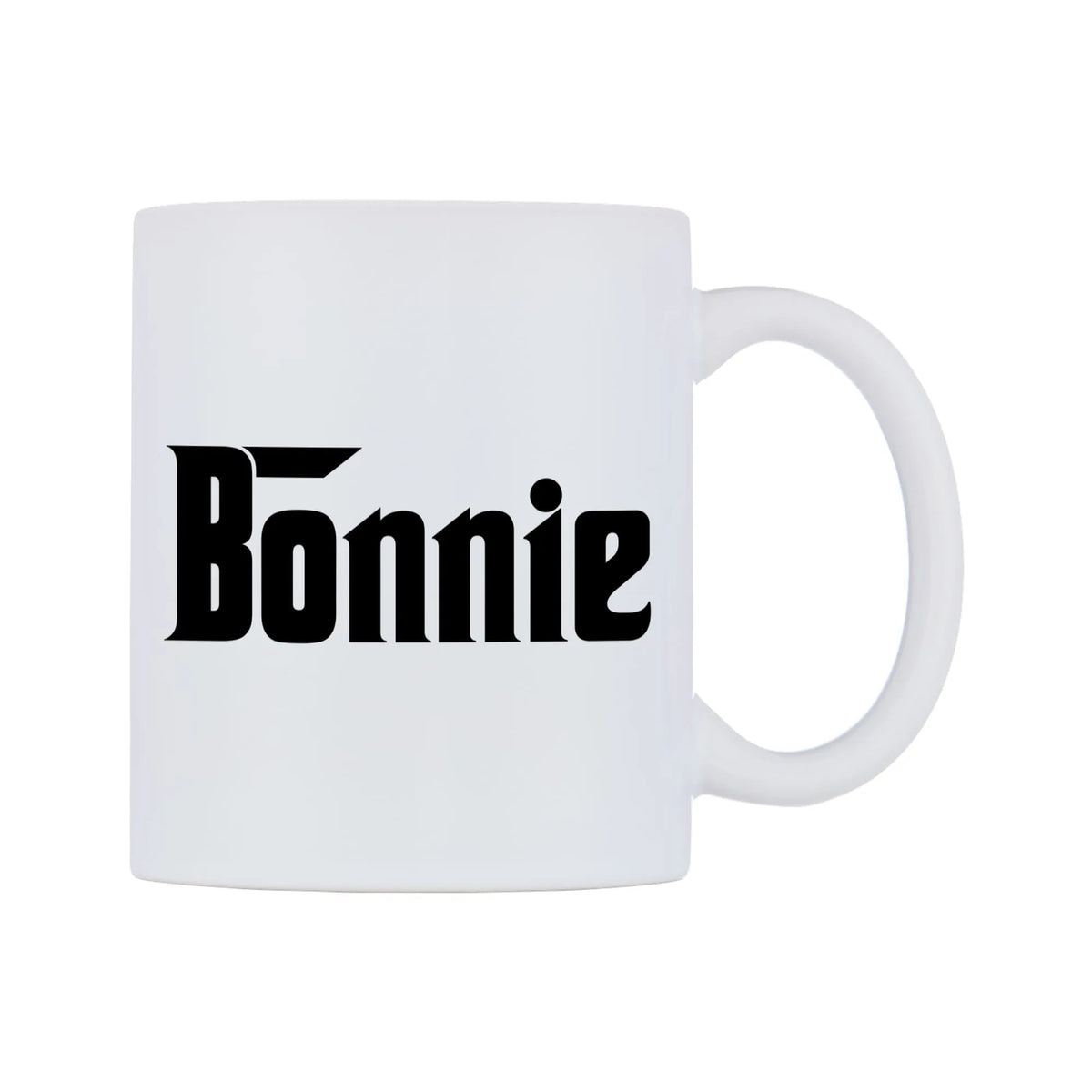 Bonnie - Godfather Themed Mug — white 11oz gloss mug, left side, on a white background