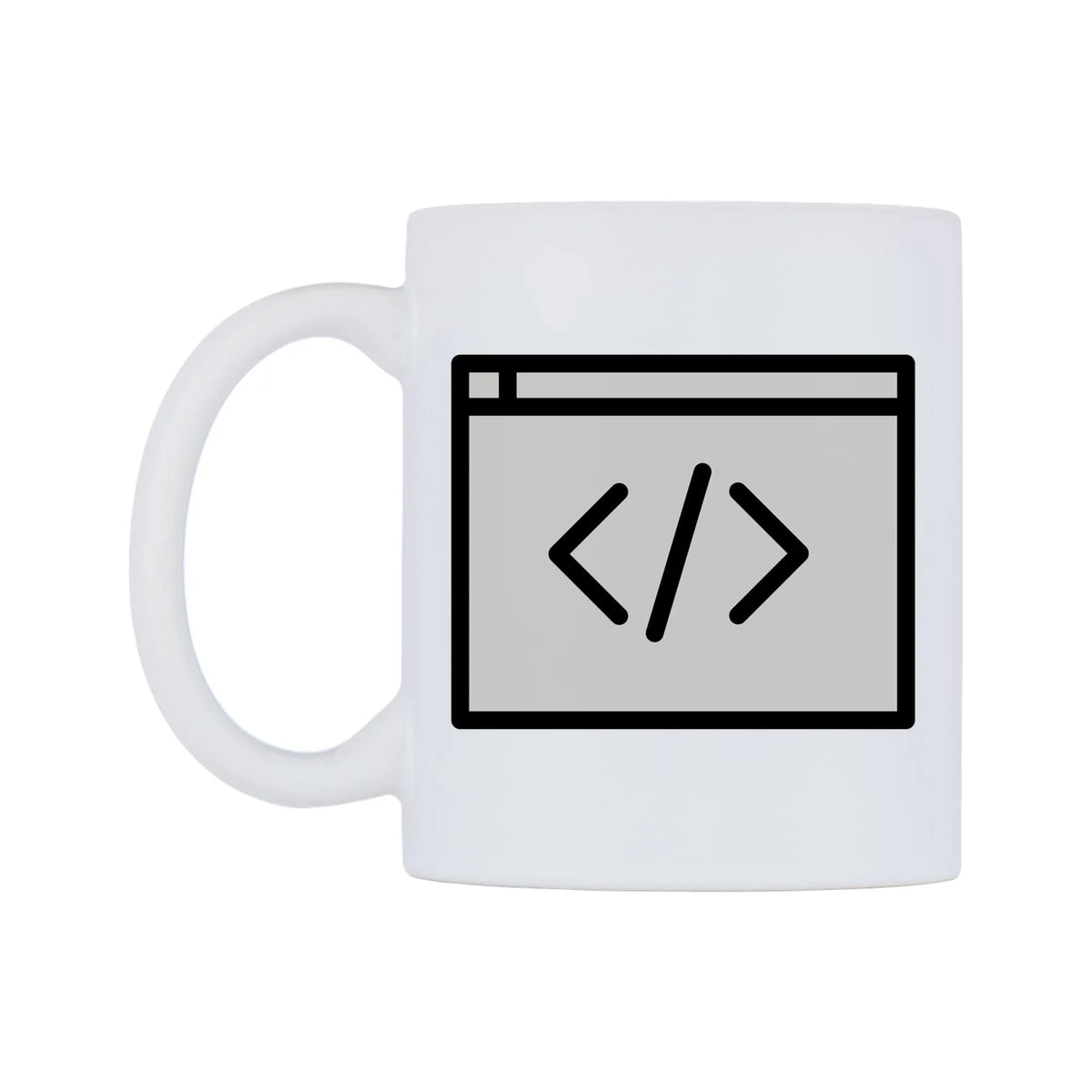 Code Editor Emoji Mug — mug, right side, on a white background