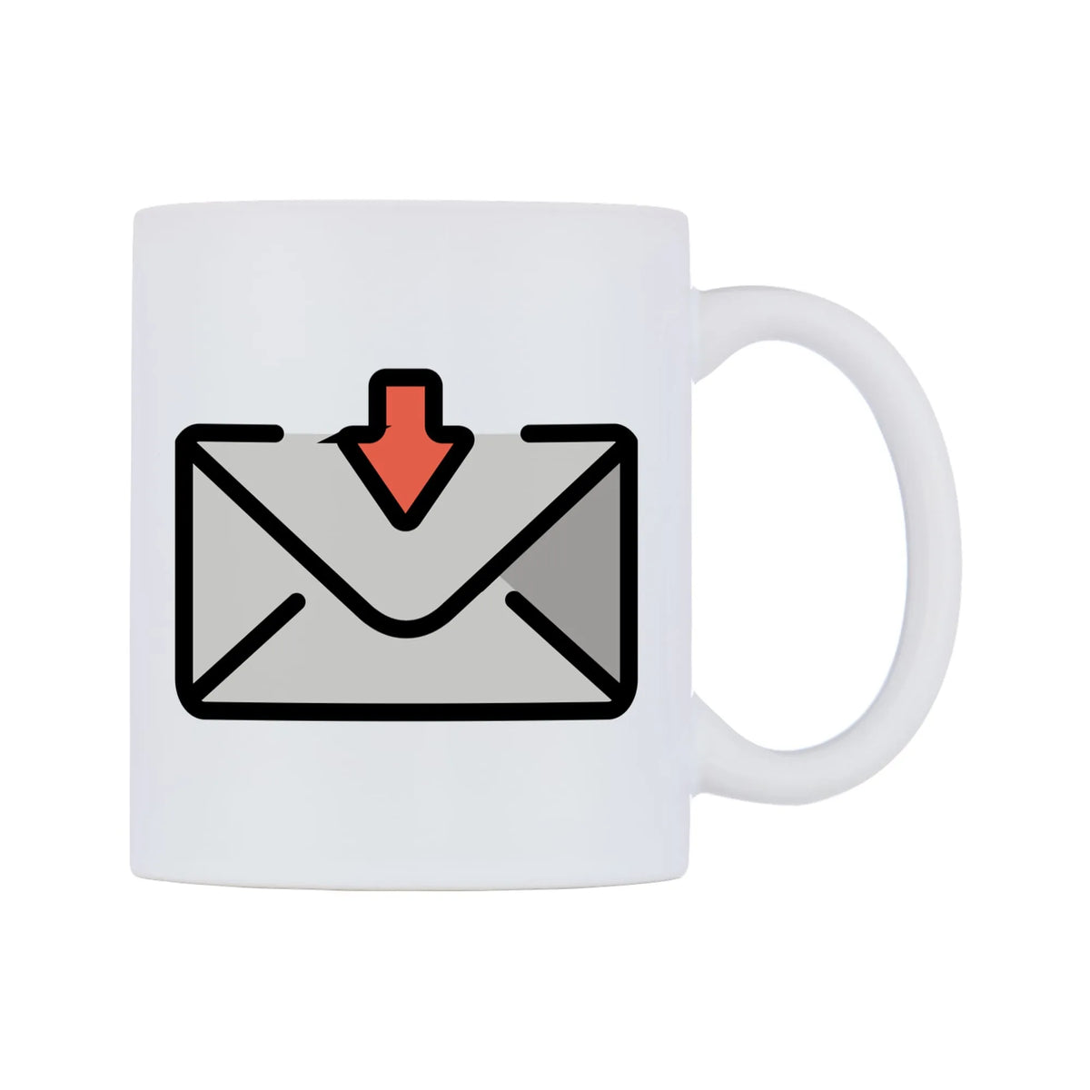 Envelope With Arrow Emoji Mug — mug, left side, on a white background