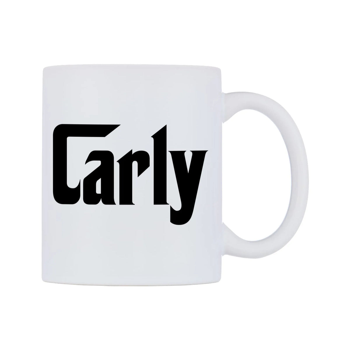 Carly - Godfather Themed Mug — white 11oz gloss mug, left side, on a white background
