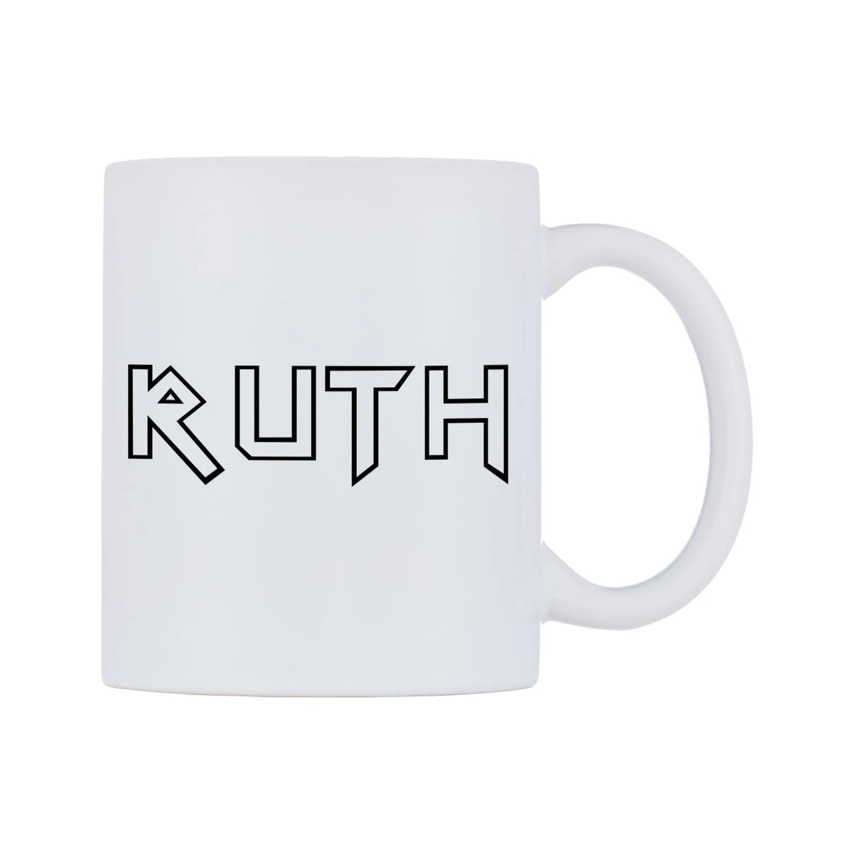 Ruth - Iron Maiden Themed Mug — white 11oz gloss mug, left side, on a white background