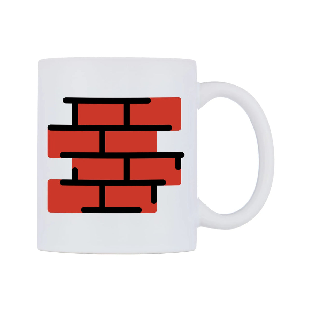 Brick Emoji Mug — mug, left side, on a white background
