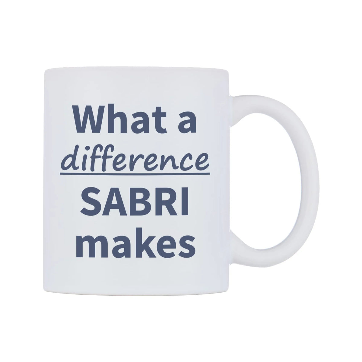 What a difference SABRI makes Mug — mug, left side, on a white background