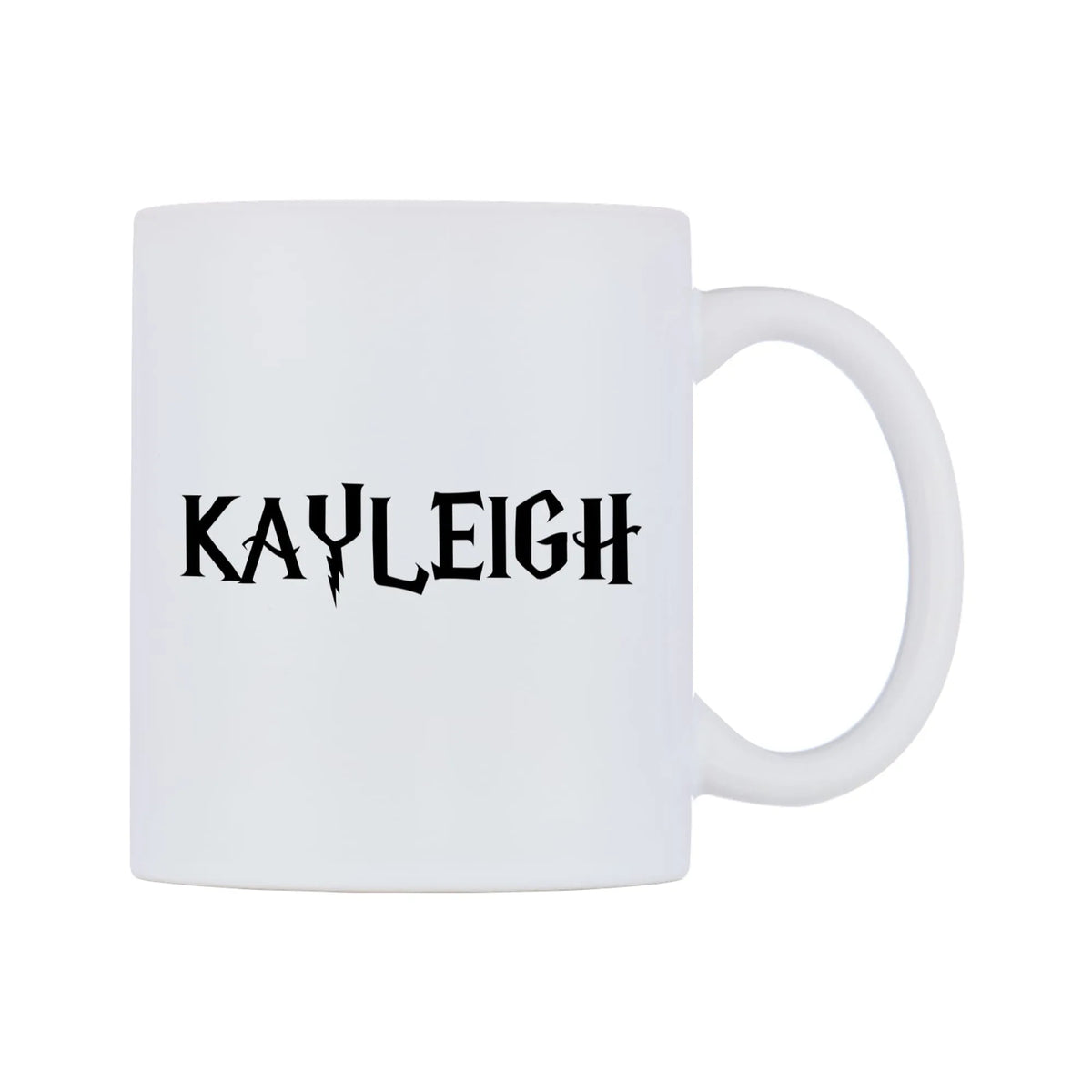 Kayleigh - Wizard Themed Mug — mug, left side, on a white background