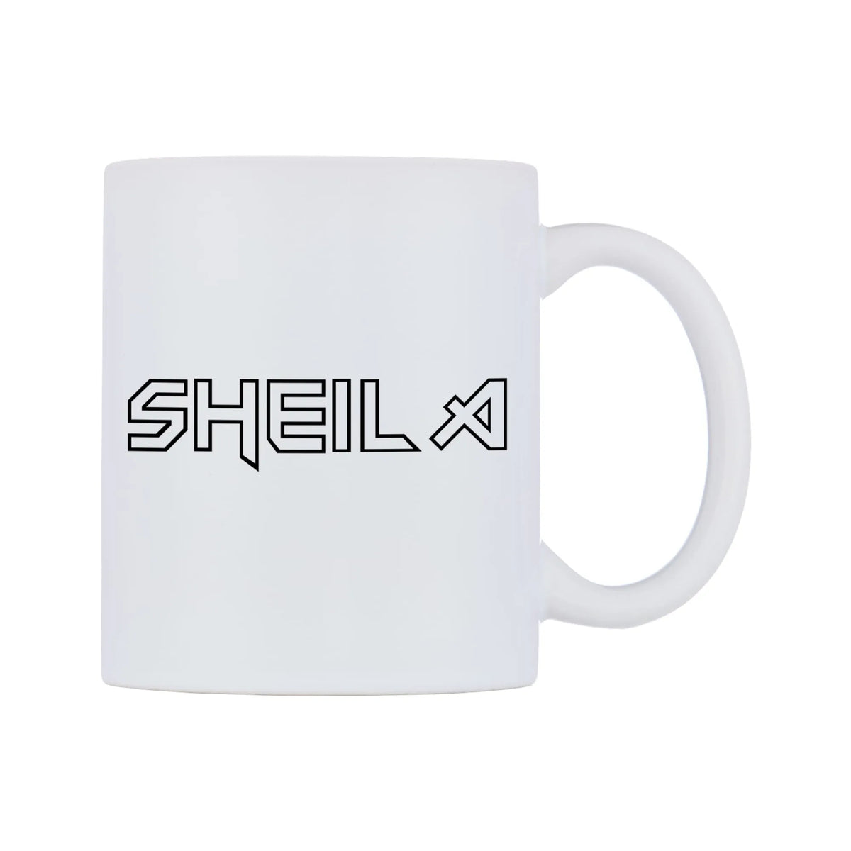 Sheila - Iron Maiden Themed Mug — white 11oz gloss mug, left side, on a white background