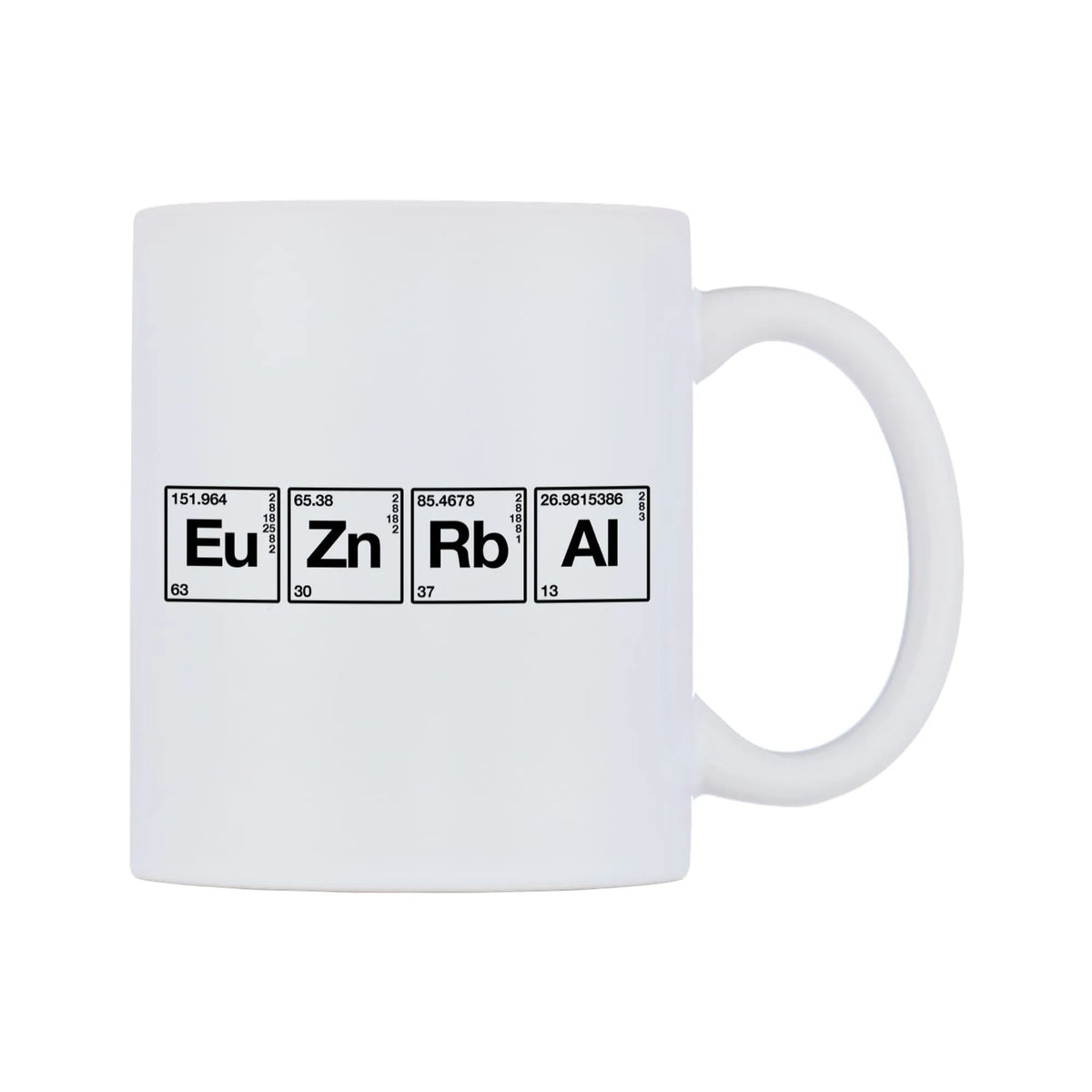 Ezra - Chemistry Themed Mug — mug, left side, on a white background