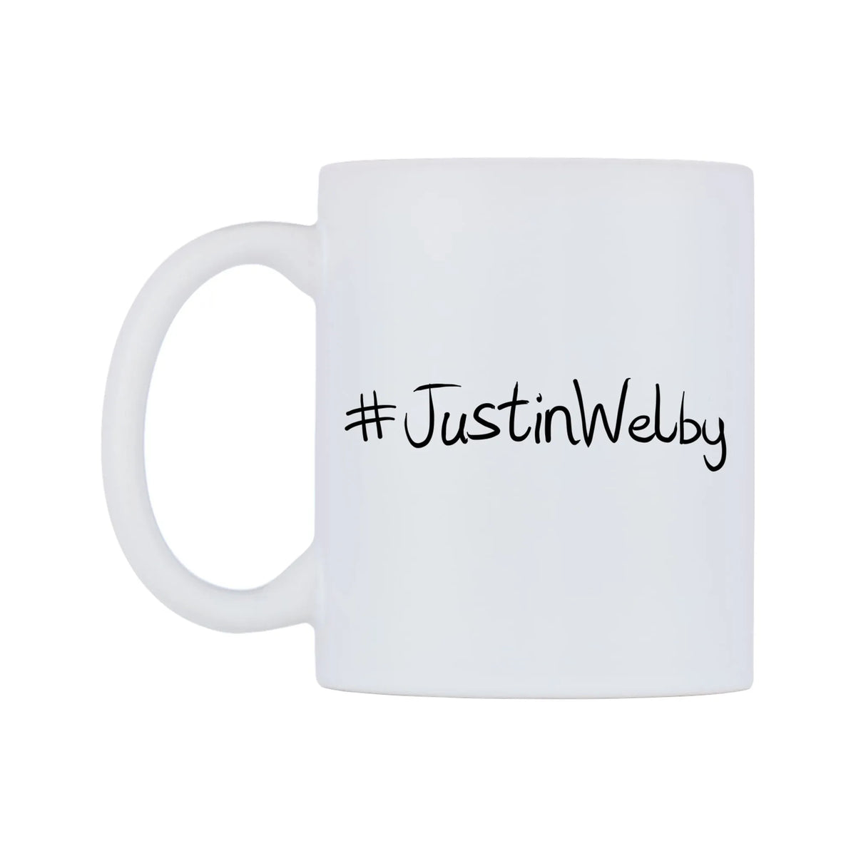 JustinWelby Mug — mug, right side, on a white background