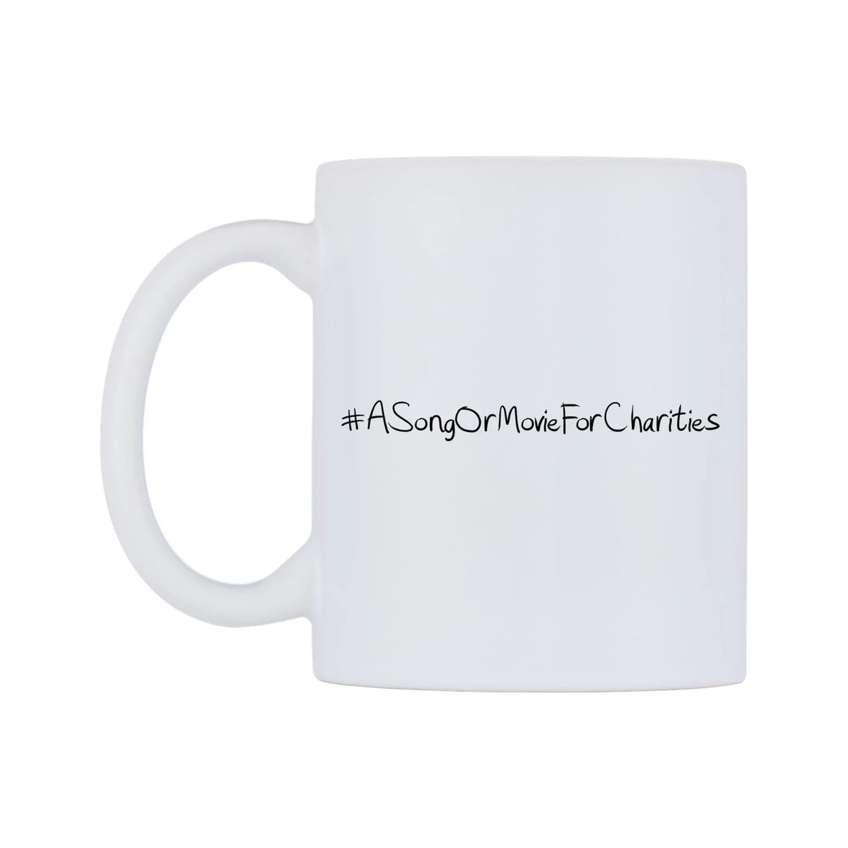 ASongOrMovieForCharities Mug — mug, right side, on a white background