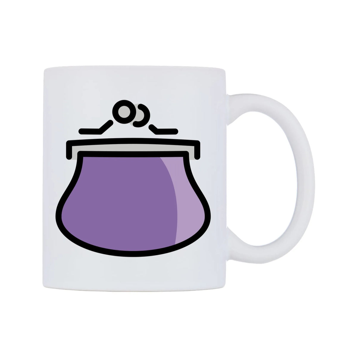 Purse Emoji Mug — mug, left side, on a white background