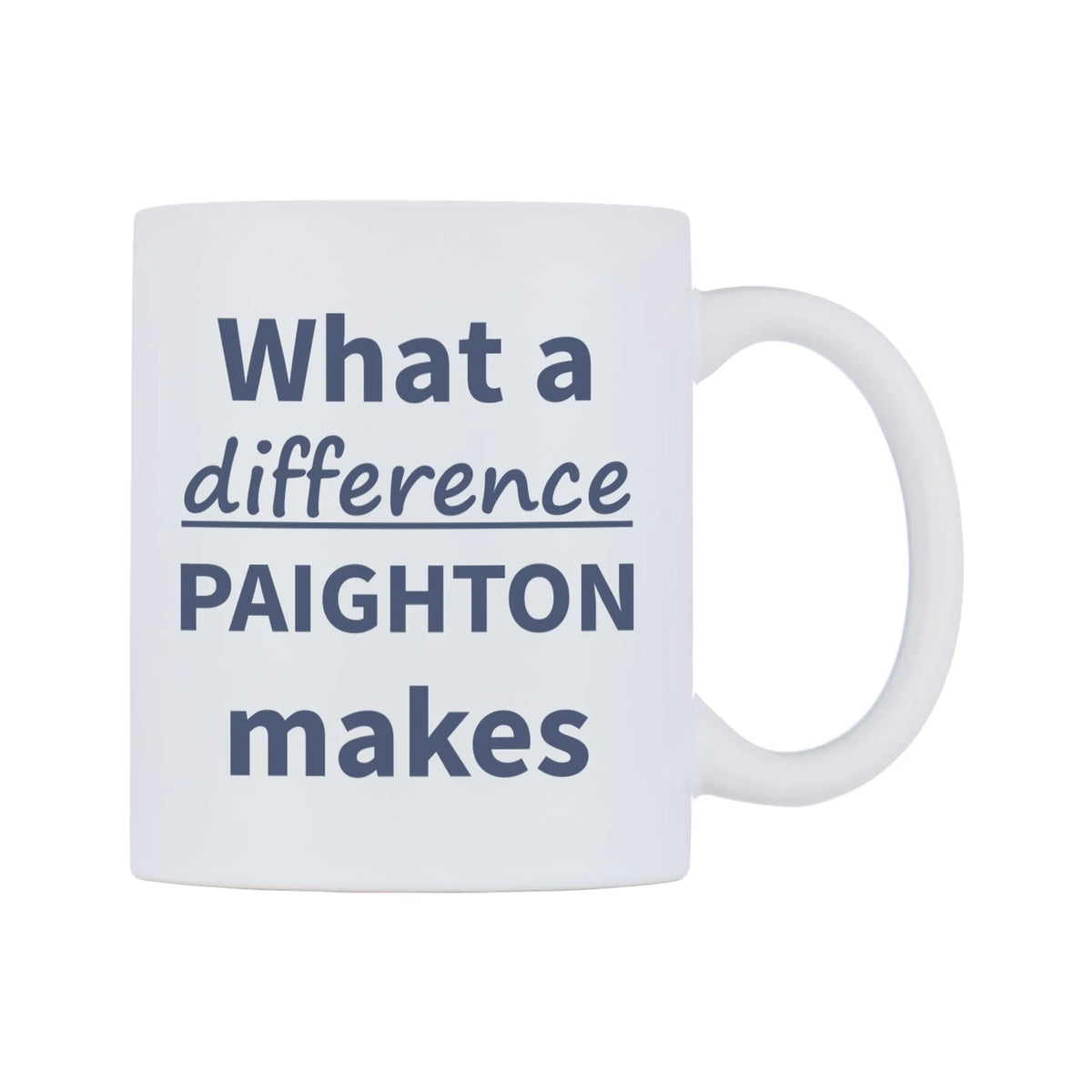What a difference PAIGHTON makes Mug — mug, left side, on a white background