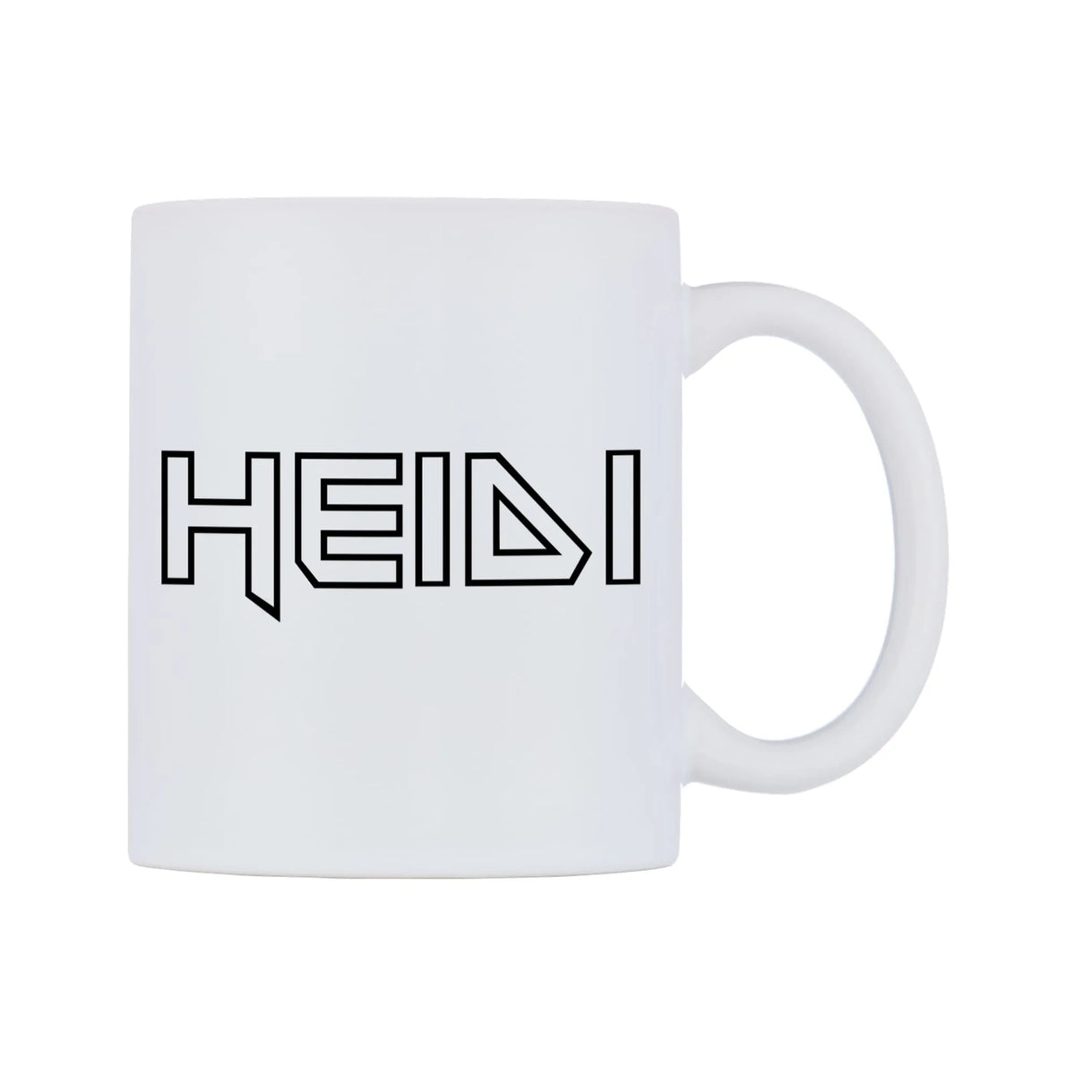 Heidi - Iron Maiden Themed Mug — white 11oz gloss mug, left side, on a white background