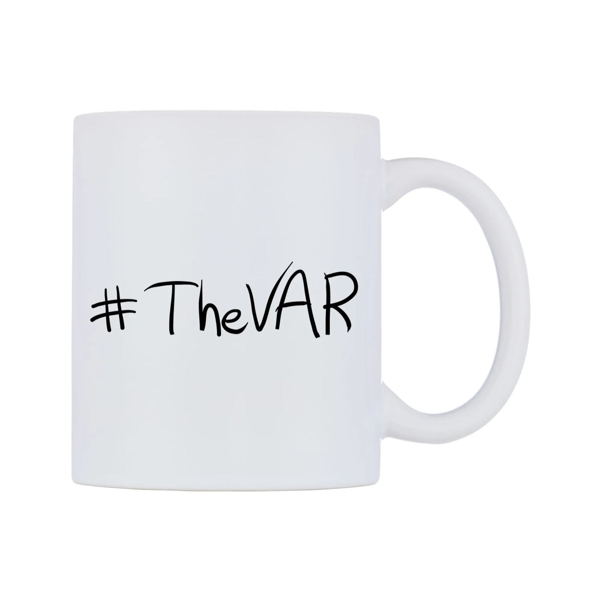 TheVAR Mug — mug, left side, on a white background
