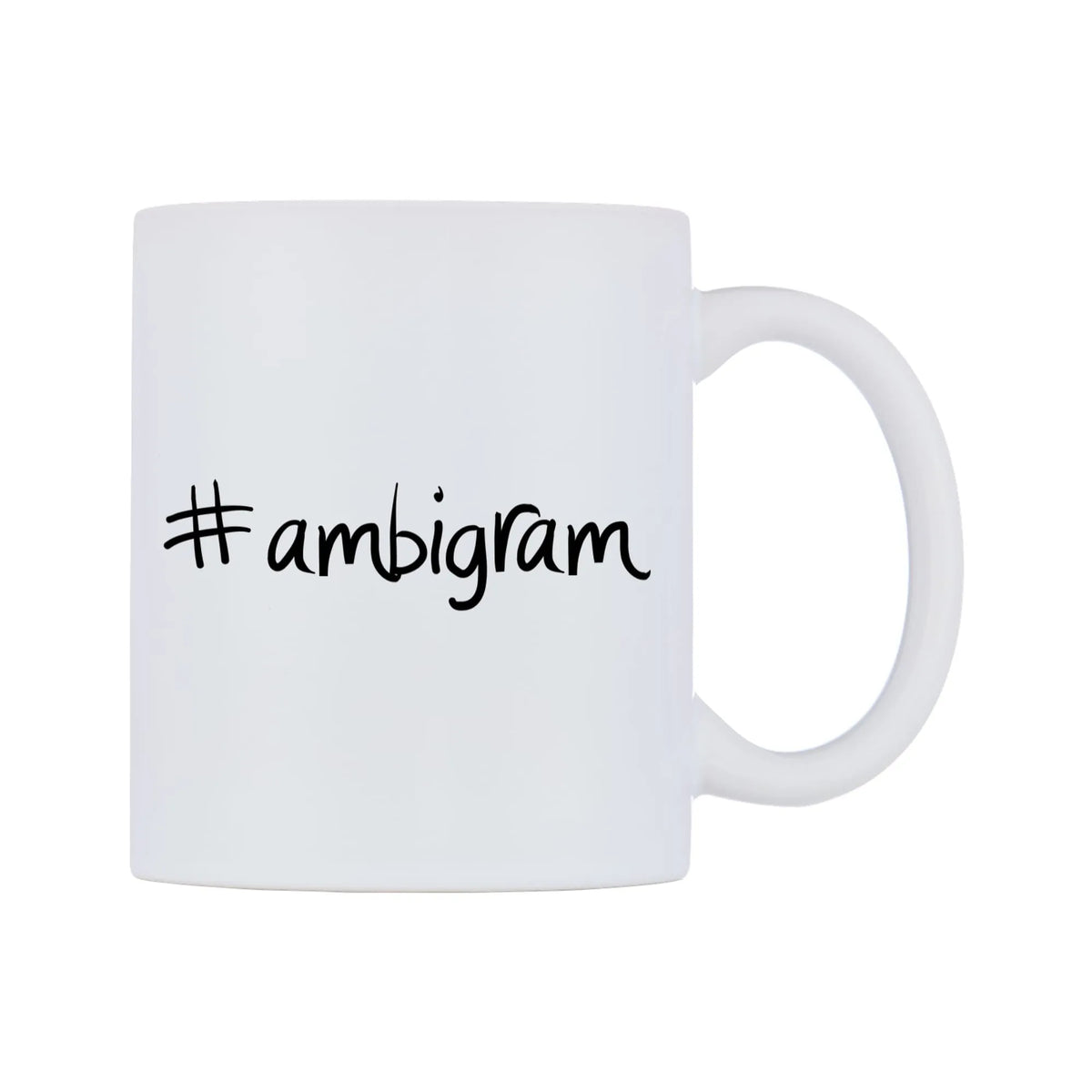 ambigram Mug — mug, left side, on a white background
