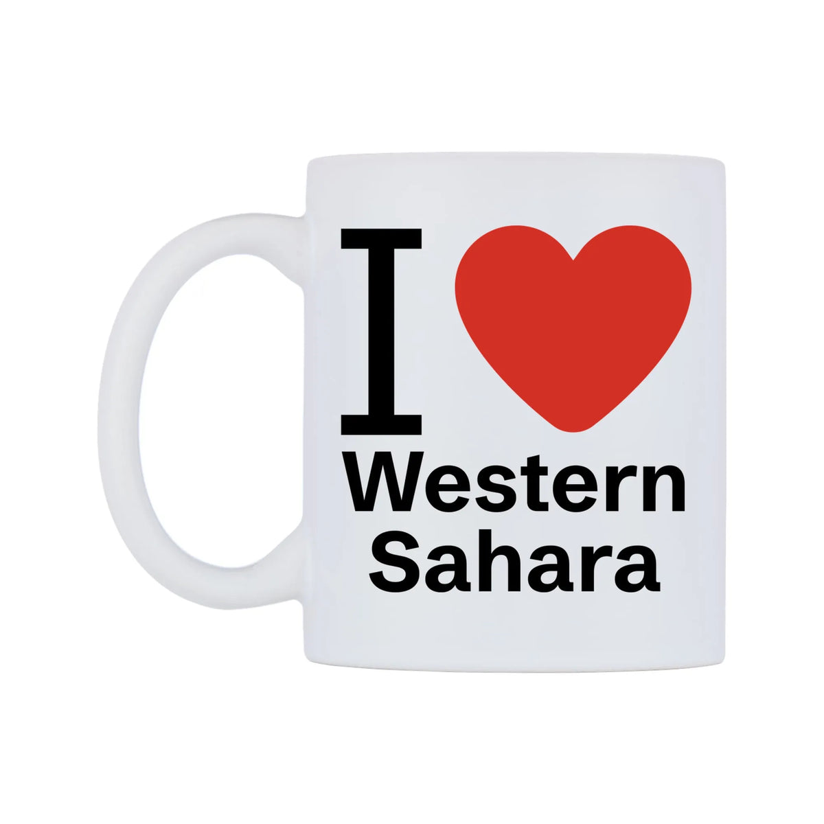 I Love Western Sahara Mug — mug, right side, on a white background
