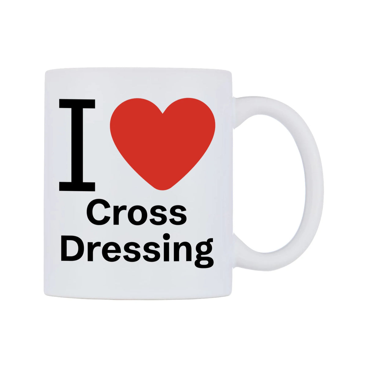 I Love Cross Dressing Mug — mug, left side, on a white background