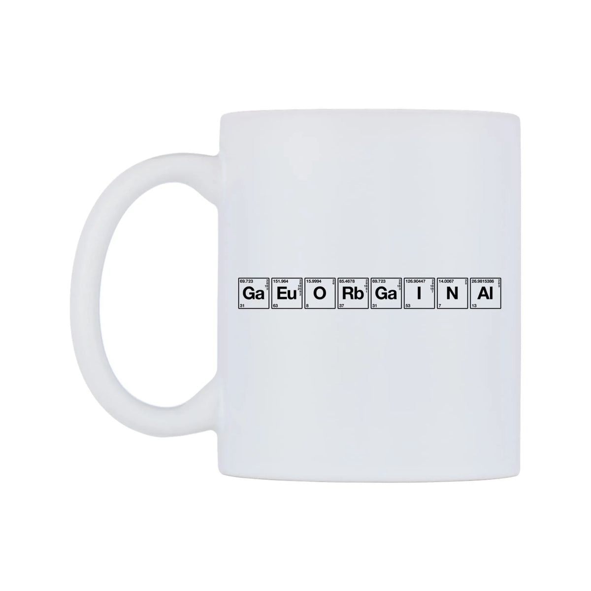 Georgina - Chemistry Themed Mug — mug, right side, on a white background