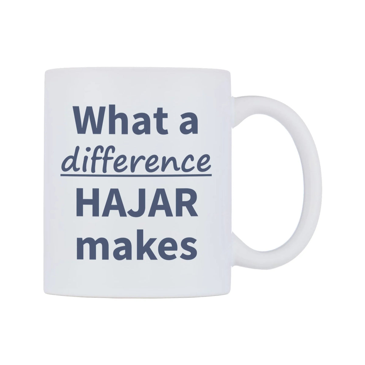 What a difference HAJAR makes Mug — mug, left side, on a white background
