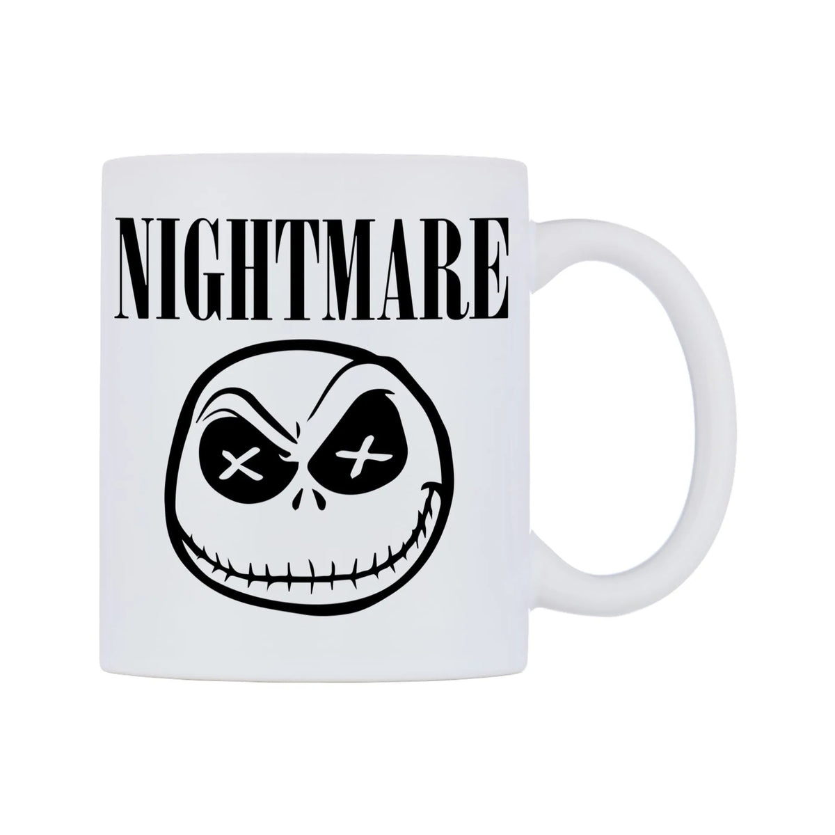 Nightmare Mug — white 11oz gloss mug, left side, on a white background