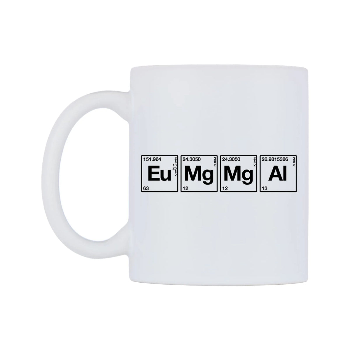 Emma - Chemistry Themed Mug — mug, right side, on a white background