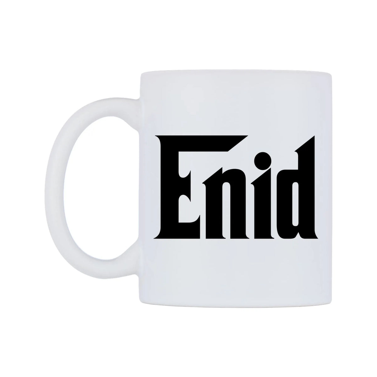 Enid - Godfather Themed Mug — white 11oz gloss mug, right side, on a white background