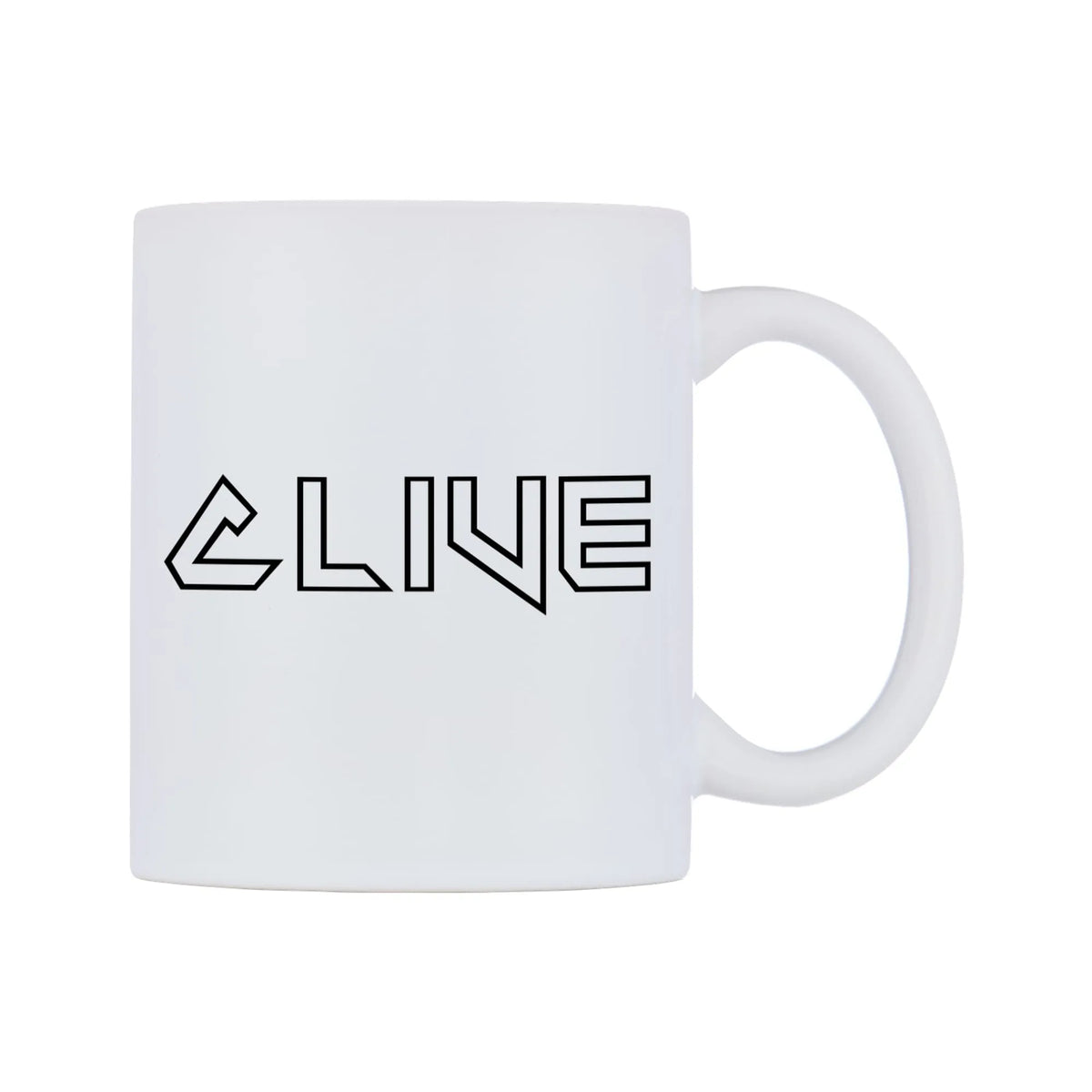 Clive - Iron Maiden Themed Mug — white 11oz gloss mug, left side, on a white background