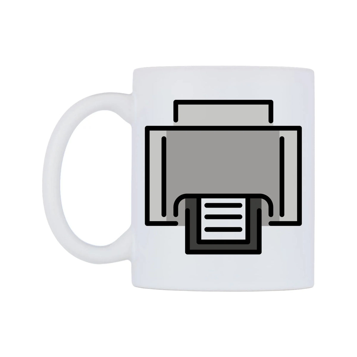 Printer Emoji Mug — mug, right side, on a white background