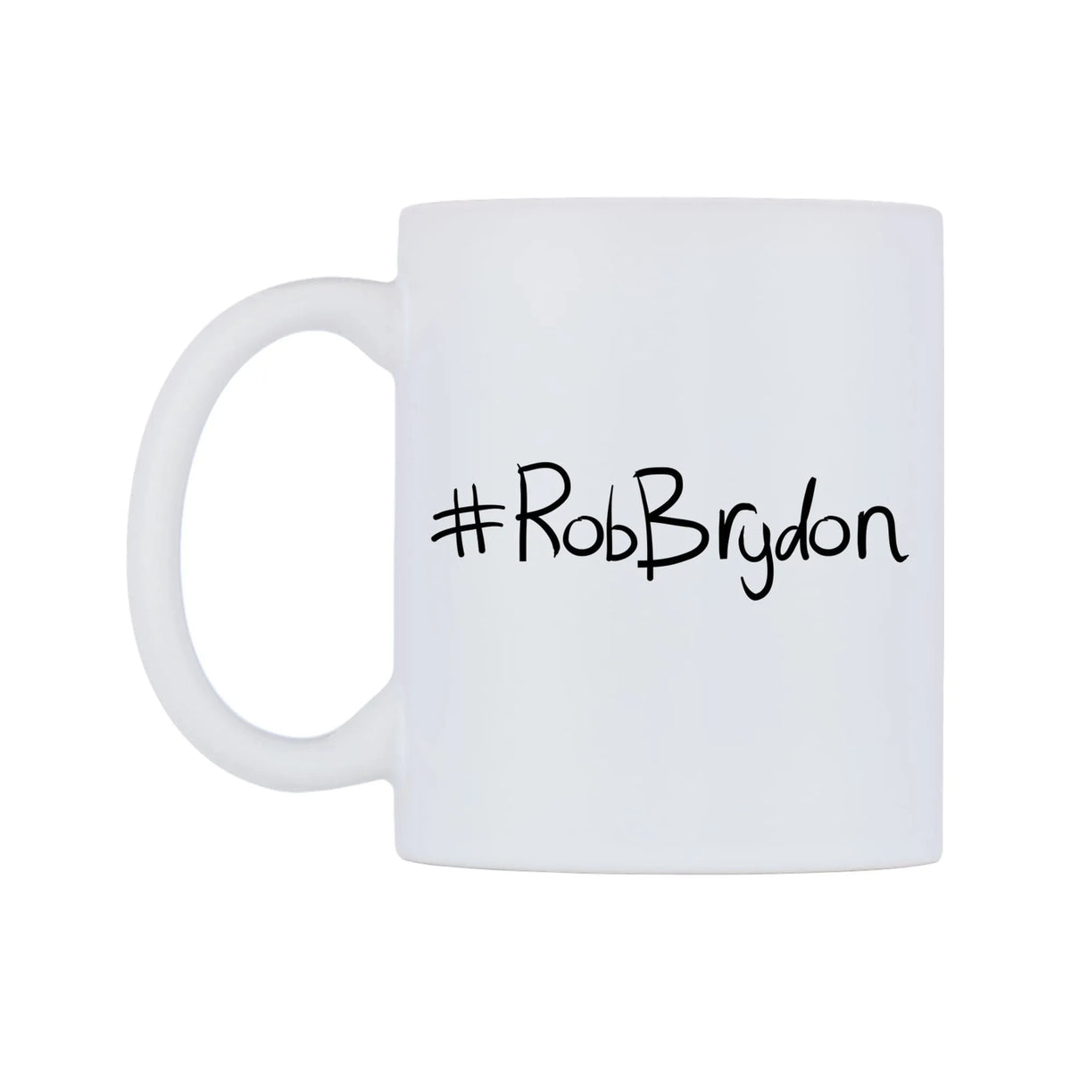 RobBrydon Mug — mug, right side, on a white background