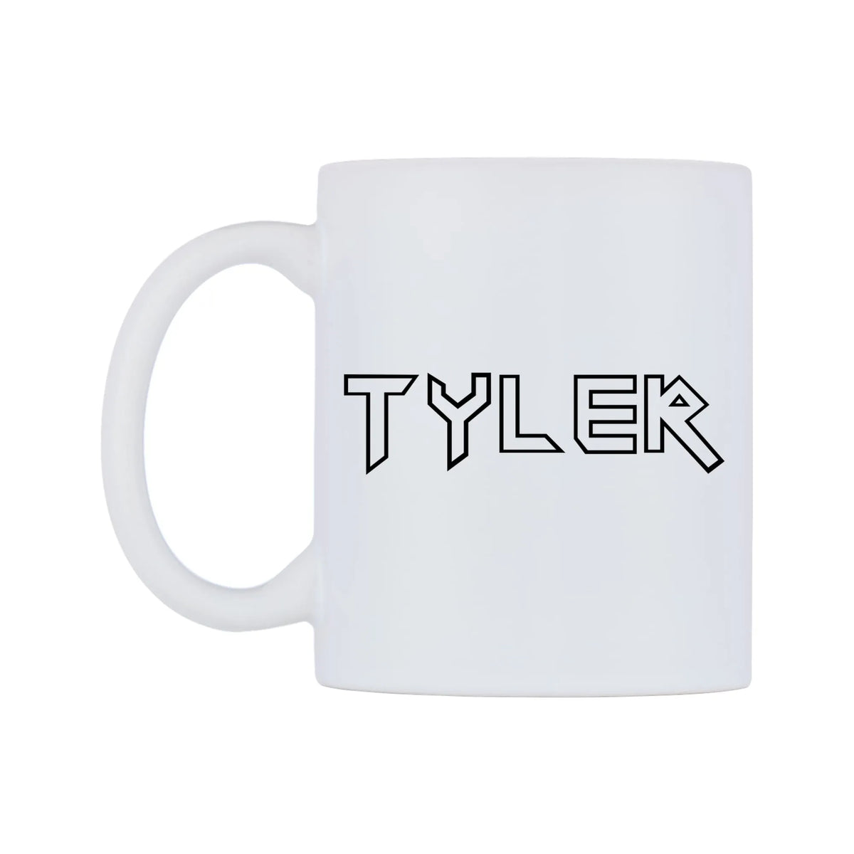 Tyler - Iron Maiden Themed Mug — white 11oz gloss mug, right side, on a white background