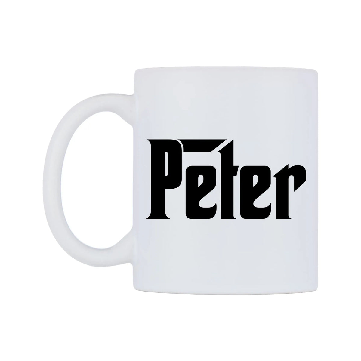 Peter - Godfather Themed Mug — white 11oz gloss mug, right side, on a white background