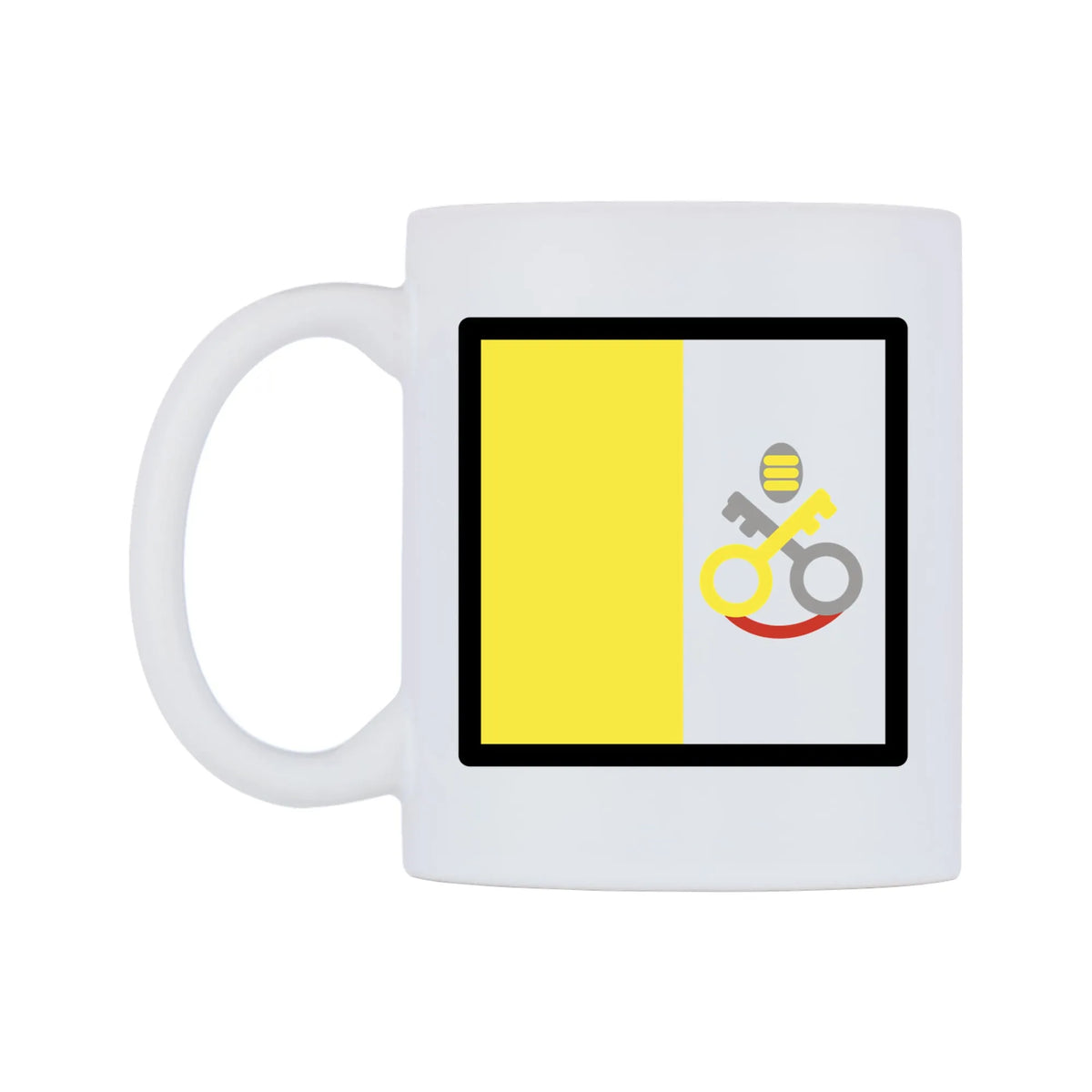 Vatican City Flag Emoji Mug — mug, right side, on a white background