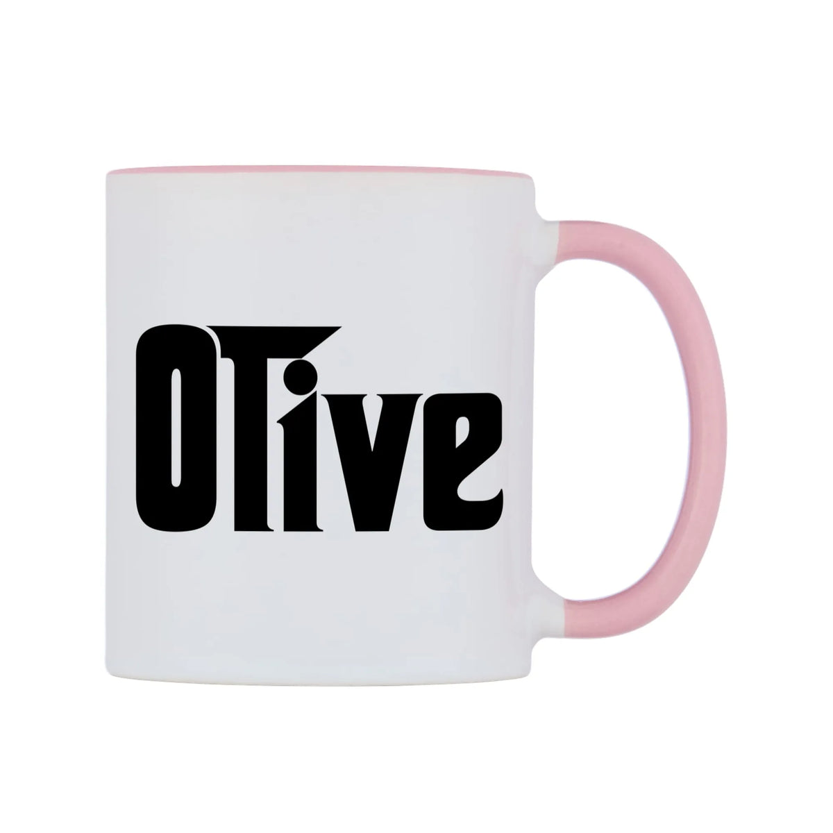 Olive - Godfather Themed Mug — white 11oz gloss mug with a pink inside and handle, left side, on a white background